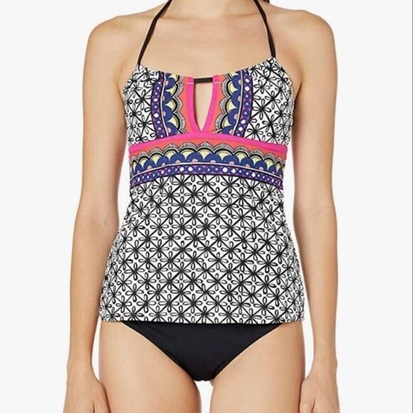 Trina Turk Women's Tanzania Scarf Halter Tankini Swim Top size 4 US - Picture 1 of 9